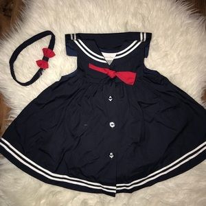 NWOT Sailor Dress with bloomers and Headband